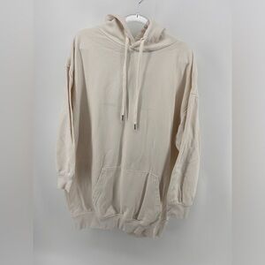 H & M - Women's Tunic Long Sweatshirt Oversized Color Off White Size Small